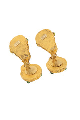 Vintage Jacky de G Organic Teardrop Cabochon Earrings clips opened @ Recess LA
