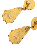 Vintage Jacky de G Organic Teardrop Cabochon Earrings signature @ Recess LA