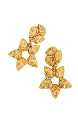 Vintage Matiere Premiere Hammered Star Drop Earrings close @ Recess LA