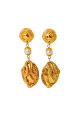 Snake and apple drop earrings @ Recess LA