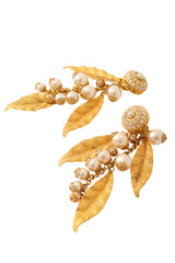 Leaf drop earrings close @ Recess LA