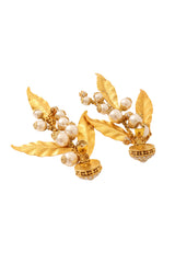 Leaf drop earrings backs open @ Recess LA