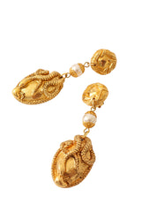 Snake and apple drop earrings close up @ Recess LA