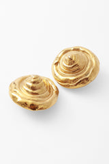 shell button earrings by Jacky De G close @ Recess LA
