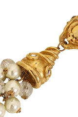 Pearl Bead Drop Conch Earrings closeup of design @ Recess LA