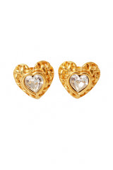 heart button earrings by Jacky De G @ Recess LA