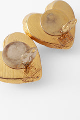 heart button earrings by Jacky De G cartouche @ Recess LA