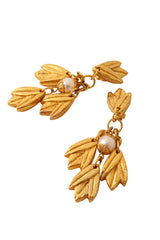 Leaf drop earrings close @ Recess LA