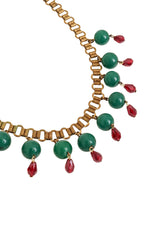 Vintage Ball Bead Fringe Collar Necklace close @ Recess LA
