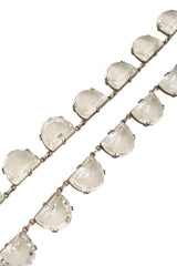 Vintage Sterling Crystal Crescent Necklace close @ Recess LA