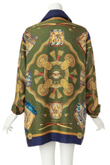 silk drum print blouse by Hermes on mannequin back @ Recess LA