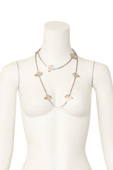 Ginkgo leaf chain necklace by P&M Paris on mannequin doubled @ Recess LA