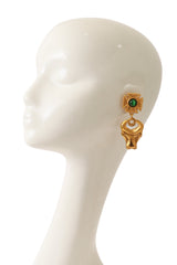Horned bull drop earrings by Hanna Bernhard Paris on mannequin @ Recess LA