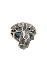 Vintage Oversize Cabochon Leaf Ring bottom @ Recess LA
