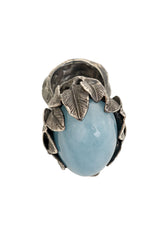 Vintage Oversize Cabochon Leaf Ring wear @ Recess LA