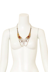 Unsigned Vintage Eclectic Draped Cabochon Necklace on mannequin @ Recess LA