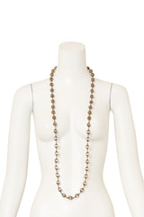 Unsigned Vintage Caged Glass Bead Sautoir Necklace full length displayed @ Recess LA