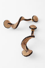 Spiral rhinestone earrings by Richard Kerr close @ Recess LA