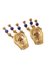 Cabochon drop earrings by Guy Laroche backside clips open @ recess LA