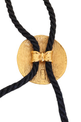 Vintage Yves Saint Laurent Medallion Bolo Tie Necklace signature @ Recess LA