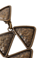 Triangle drop earrings by Premier Etage Paris up close wear @ Recess LA