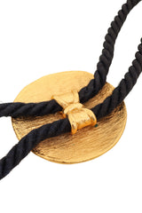 Vintage Yves Saint Laurent Medallion Bolo Tie back of Necklace @ Recess LA