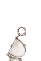 Vintage Sterling Crystal Crescent Necklace sterling mark @ Recess LA