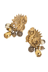 Vintage Zoe Coste Dragon Charm Drop Earrings close @ Recess LA