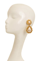 Vintage Jacky de G Pearl Rope Drop Earrings on mannequin @ Recess LA