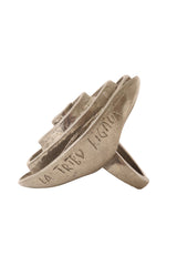 Silver sculptural spiral ring by La Tribu Rigaux signature side view @ Recess LA