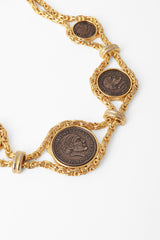 Vintage roman coin necklace close @ Recess LA