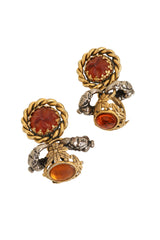 Vintage Reminiscence Paris Floral Ring Drop Earrings close @ Recess LA