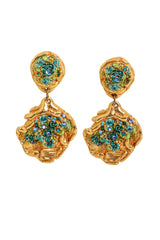 Vintage La Rose Pourpre Paris organic floral earrings @ Recess LA