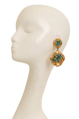 Vintage La Rose Pourpre Paris organic floral earrings on mannequin @ Recess LA