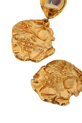 Vintage La Rose Pourpre Paris organic floral earrings signatures @ Recess LA