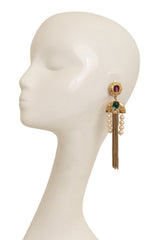 Vintage Trifari Fringe Etruscan Earrings on mannequin @ Recess LA