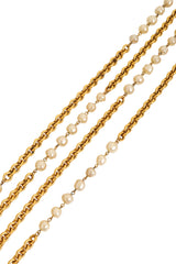 Vintage Chanel 1984 F/W Pearl Chain Necklace strands close @ Recess LA