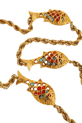 Vintage Ball Bead Fish Station Necklace close @ Recess LA