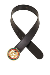 Vintage Gucci Leather Enamel Logo Belt in loop @ Recess LA