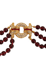 Rhinestone Clasp Bead Necklace crystal ring @ Recess LA