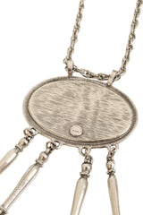 Tortoiseshell Fringe Drop Pendant Necklace signature @ Recess LA