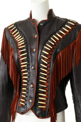 Leather Jacket by Diamond Leathers on mannequin close @ Recess LA