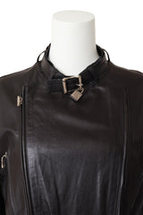 leather jacket by Gianni Versace on mannequin neck close @ Recess LA