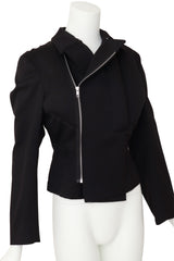biker jacket by Comme des Garçons on mannequin close side @ Recess LA