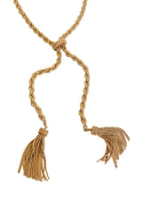 Vintage Tassel Chain Bolo Lariat Necklace closeup @ Recess LA