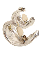 Sculpted Sterling/Gold Plated Hoop Earrings gold plate sticker @ Recess LA
