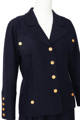 Wool Four Pocket Jacket and Skirt Set