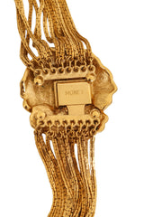 Multi Chain Floral Clasp Necklace by Monet closeup signature @ Recess LA