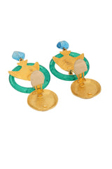 Vintage Les Bernard Fish Hoop Drop Earrings back @ Recess LA