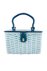 Vintage Woven Vinyl Box Bag front @recess la